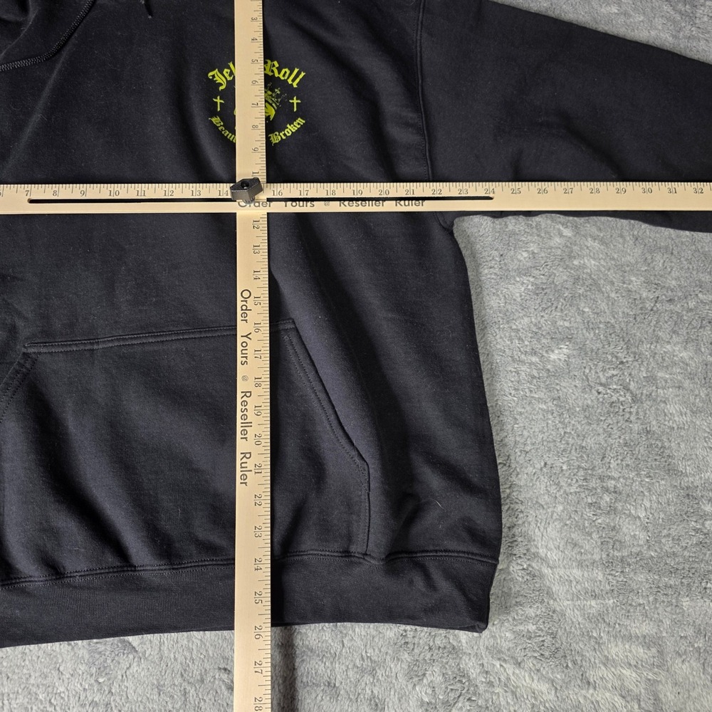 Jelly Roll Mens XL Hoodie Black Beautifully Broken Skull Graphic Tour Sweatshirt - Picture 3 of 5